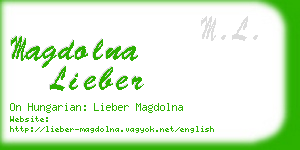 magdolna lieber business card